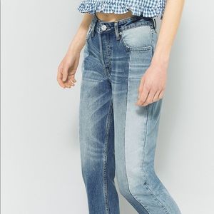 BDG Straight Leg Spliced Jeans